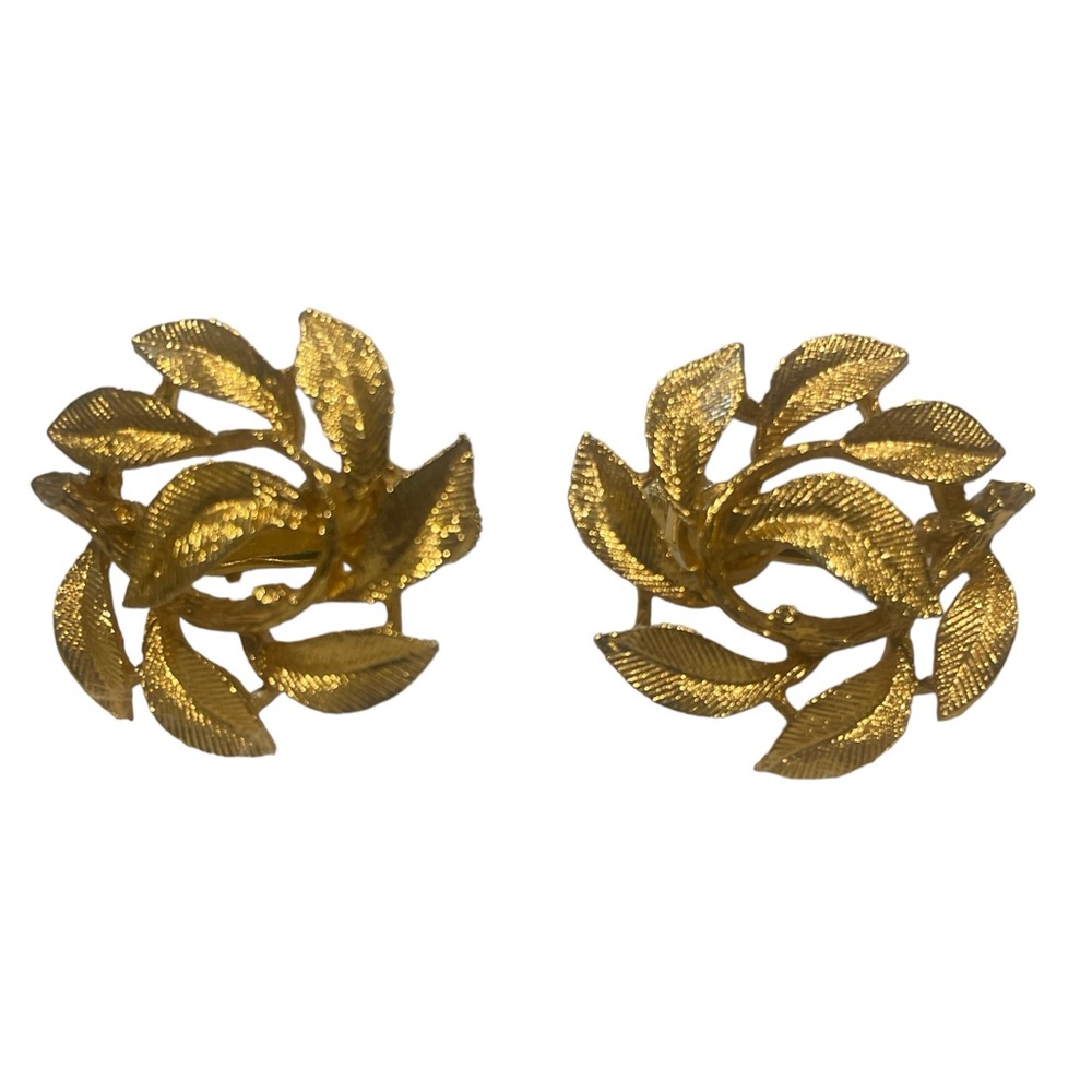 Brushed gold tone Napier earrings with screw-backs